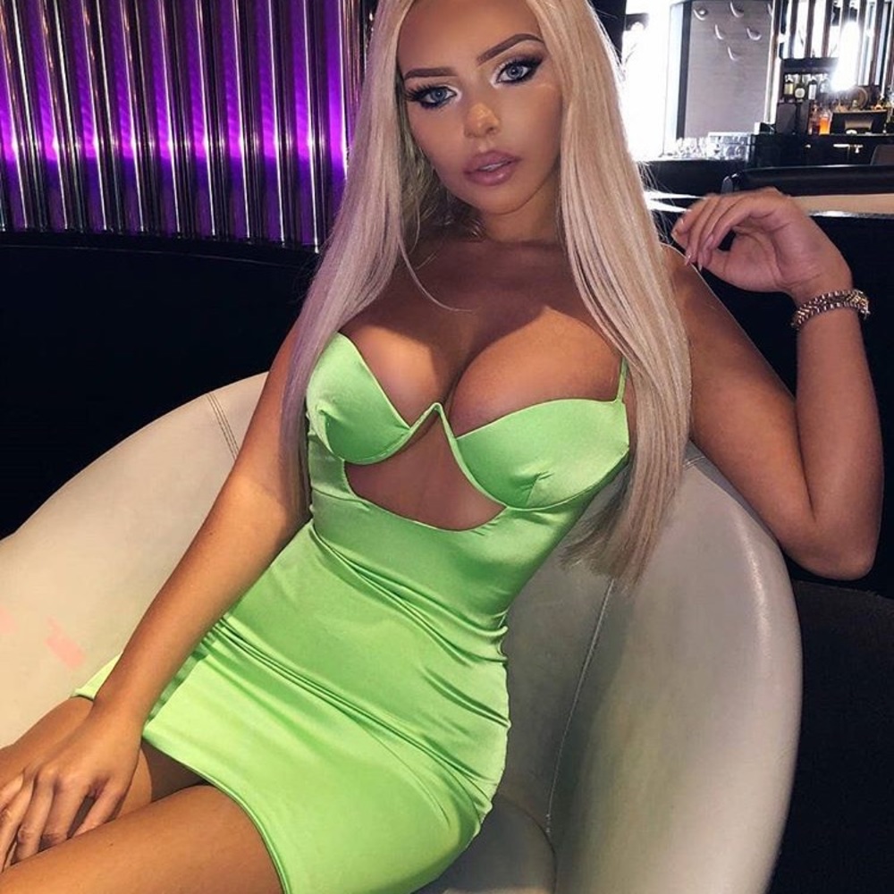 NEON GREEN AHEAD OF THE CURVE MINI DRESS SOLD OUT